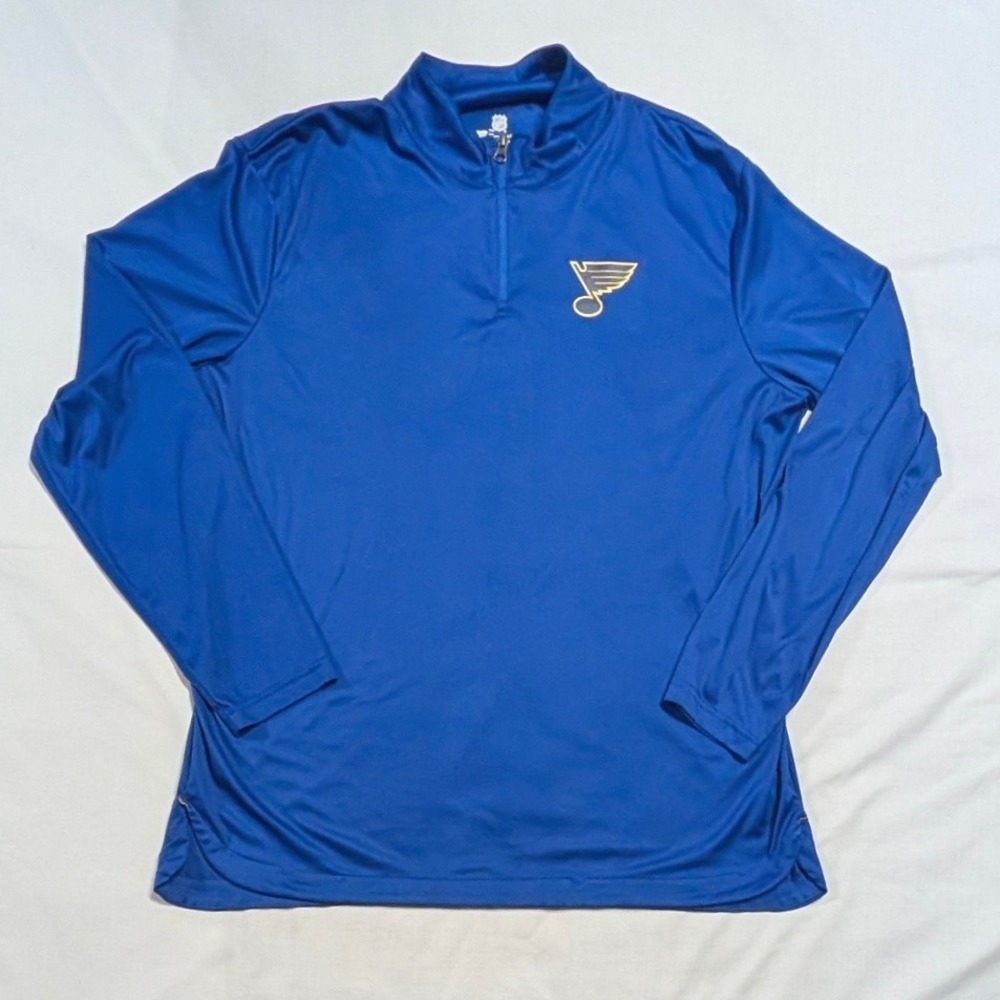 Fanatics NHL St. Louis Blues Mens 2XL Blue Quarter Zip Pullover